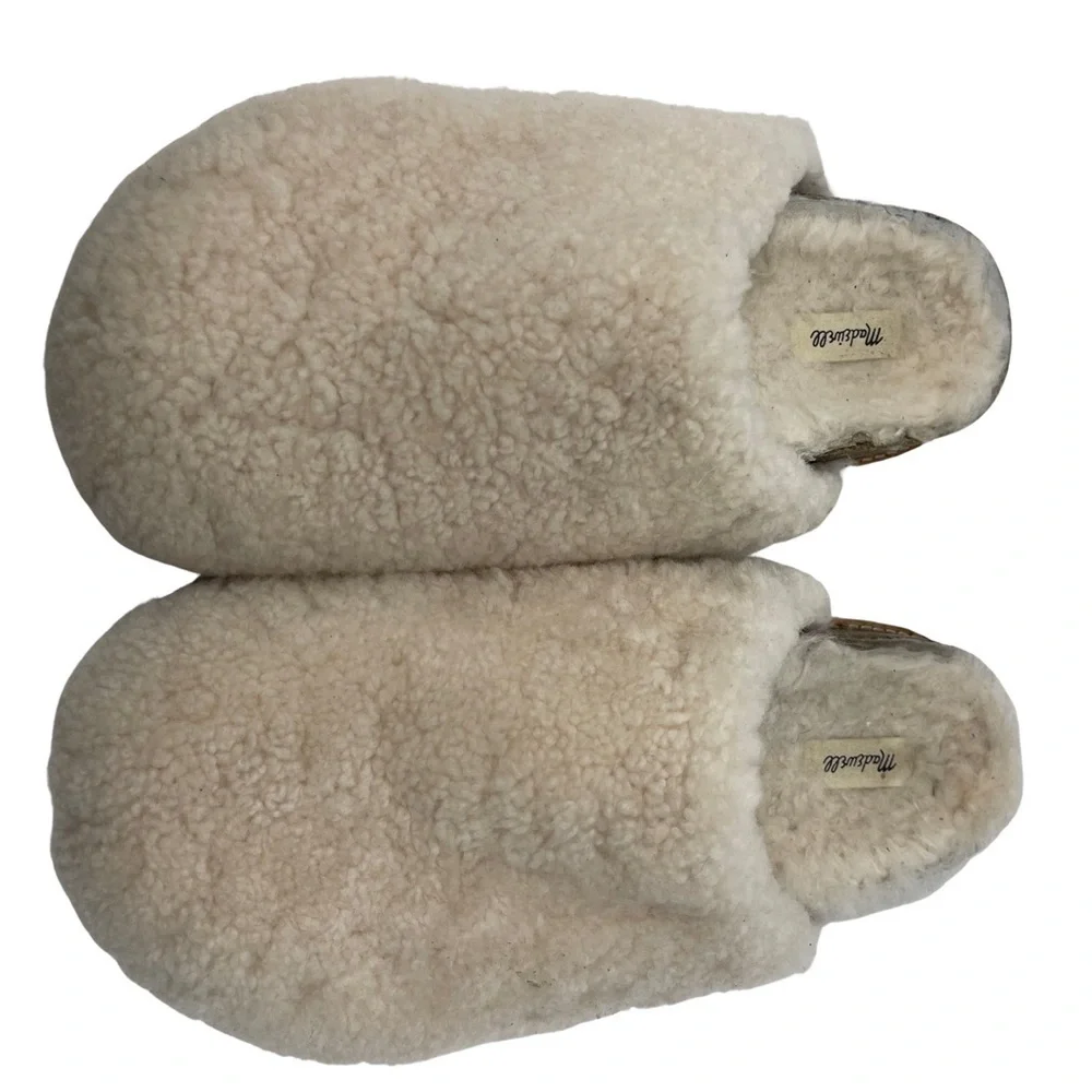 Madewell Cream Faux-Shearling Slip-On Clog Mules - Picture 2 of 7